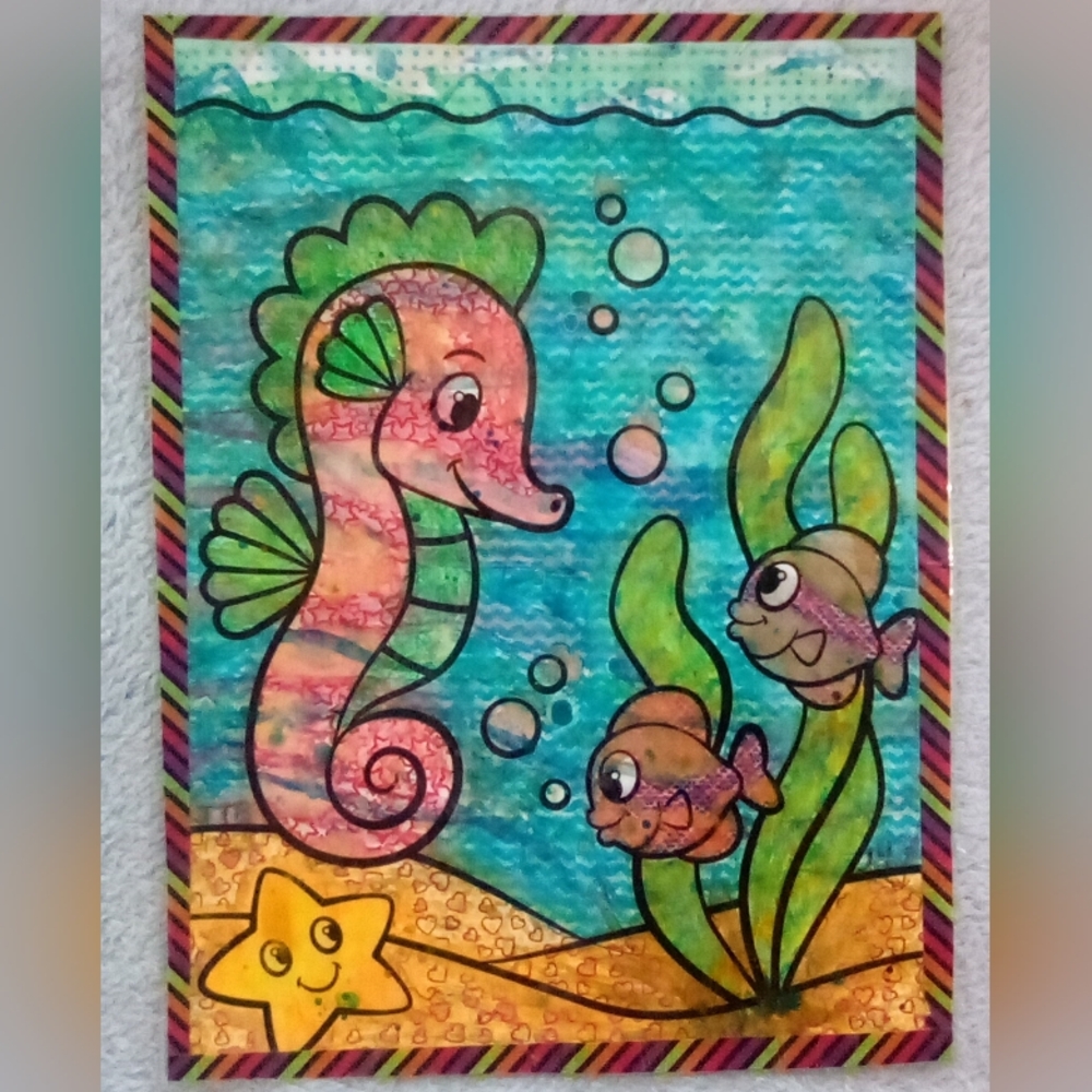 🎨Seahorse Watercolor Painting 🖼 - Picture 1 of 4